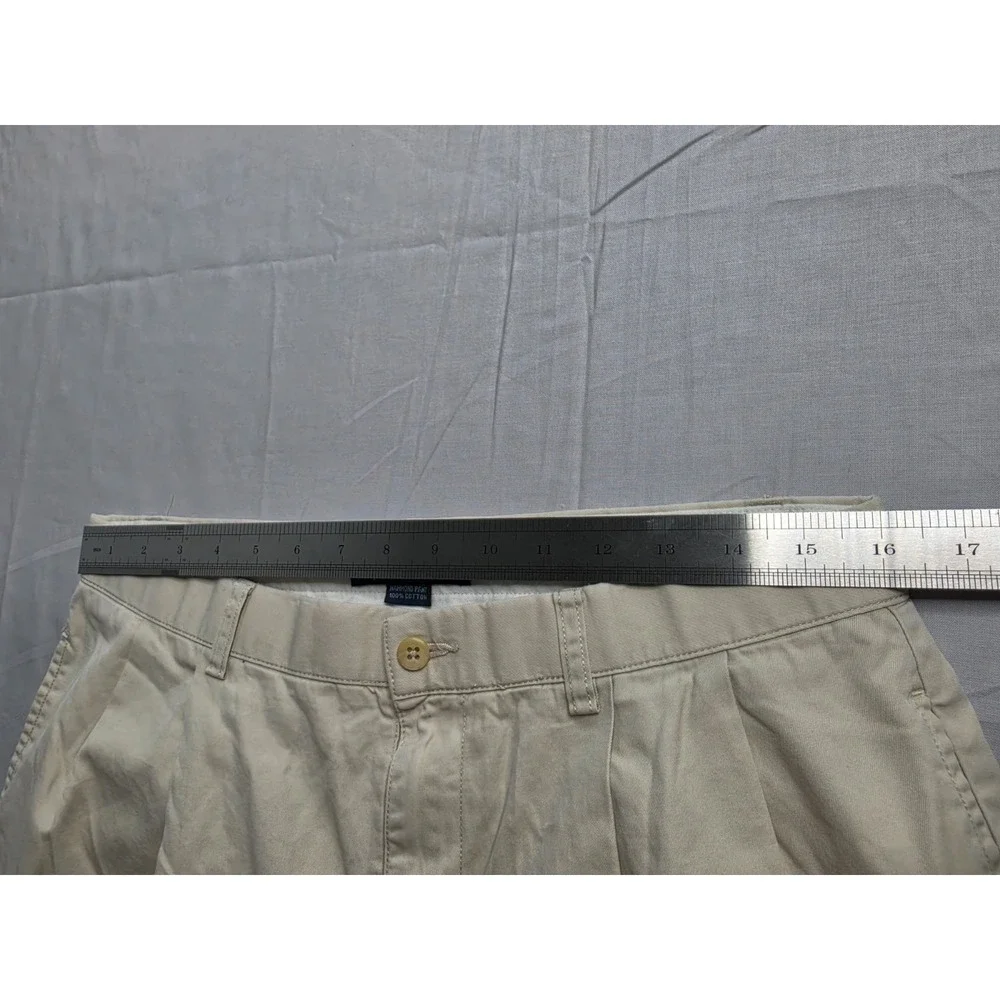 Polo Ralph Lauren Hammond Pants Men 32 Beige 100% Cotton Straight Leg Cuffed Hem